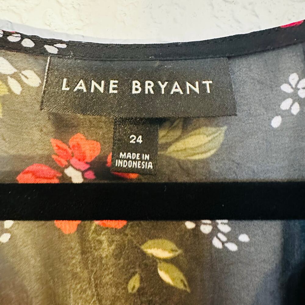 Lane Bryant Floral Black Blouse 24 - Picture 5 of 5
